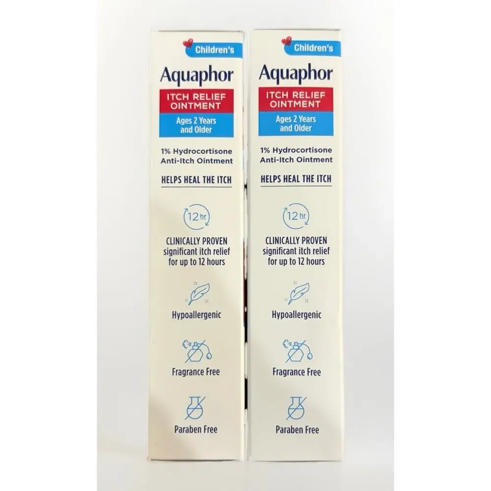 Aquaphor Children’s Itch Relief Ointment 1% Hydrocortisone 1oz 2 Pack EXP 05/26